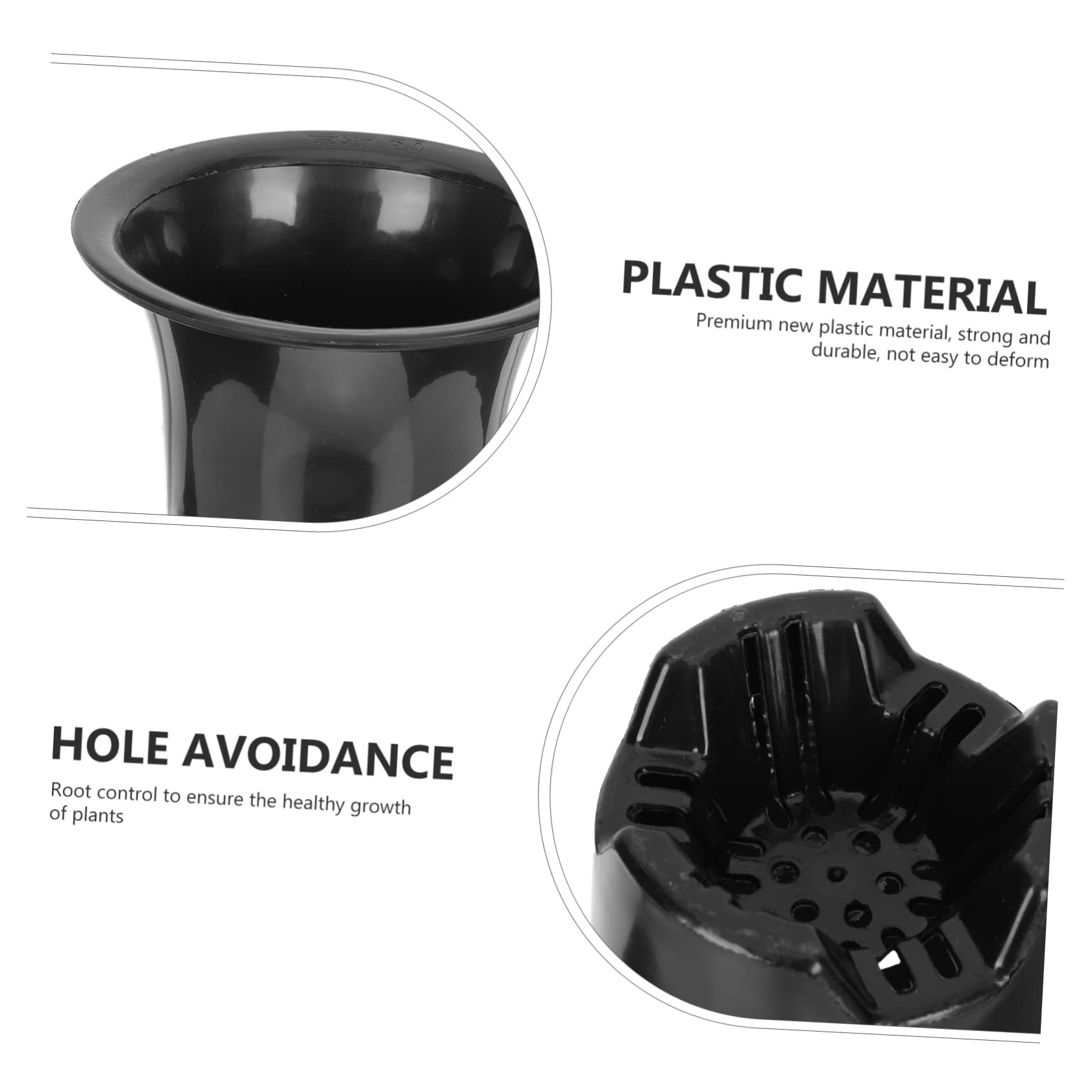Toyvian Lot de 10 Pots D’orchidées Respirants 6 Pouces Noirs Trous De Drainage pour Balcon Et Jardin, Pot Plastique Haute Perméabilité Contrôle Racinaire Et Croissance Saine des Plantes
