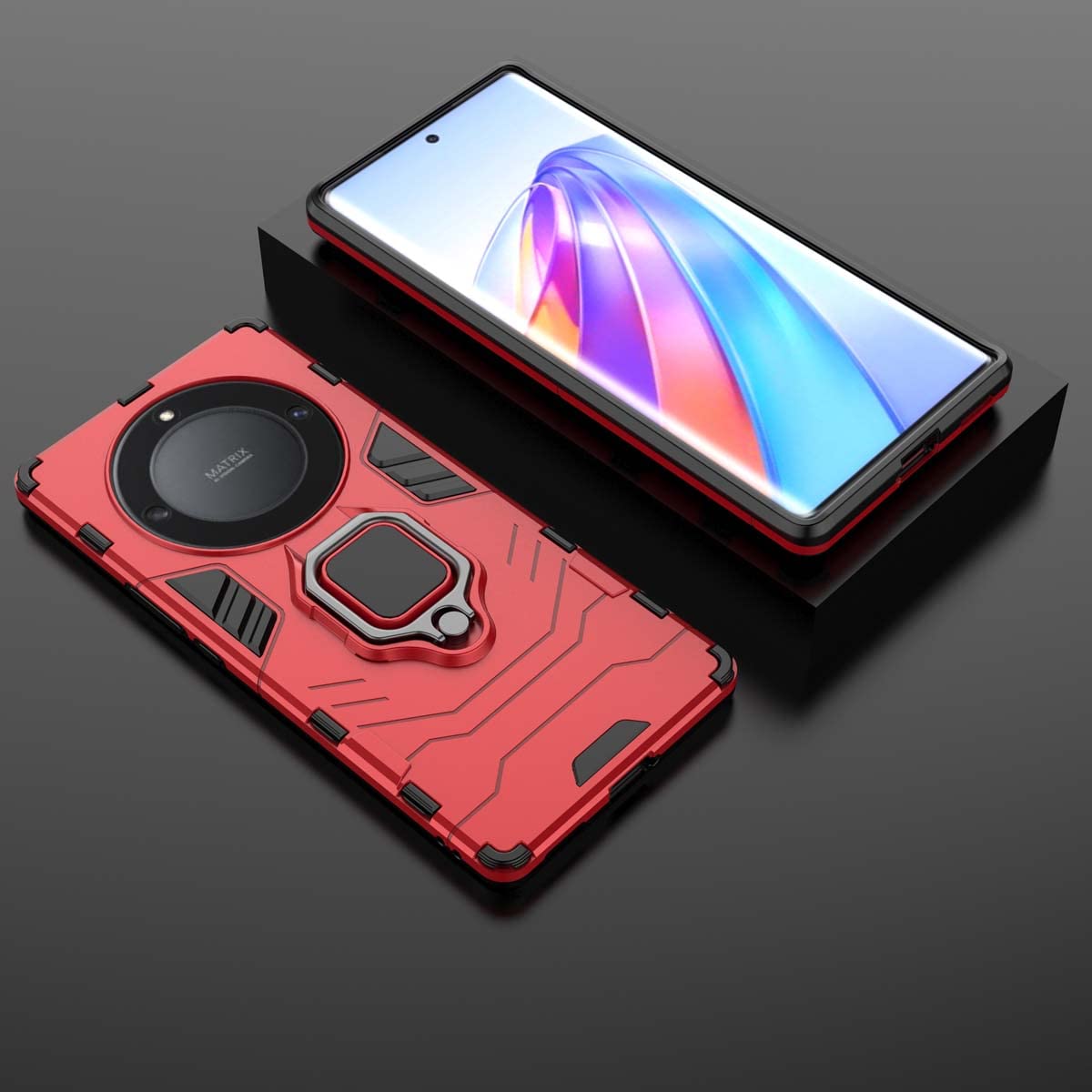 GOKEN Cover per Honor X9a / Magic5 Lite 5G (Magic 5 Lite 5G), Silicone TPU a Gradiente Colori Custodia, Soft Rubber Protettiva Case, Antiurto Antiscivolo Protezione Shell, Blu/Rosa