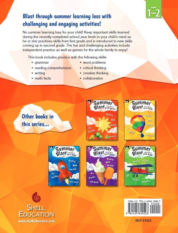 Summer Blast: Getting Ready for Second Grade - Full-Color Workbook for Kids Ages 6-8 - Reading, Writing, Art, and Math Worksheets - Prevent Summer Learning Loss - Parent Tips - Image 2