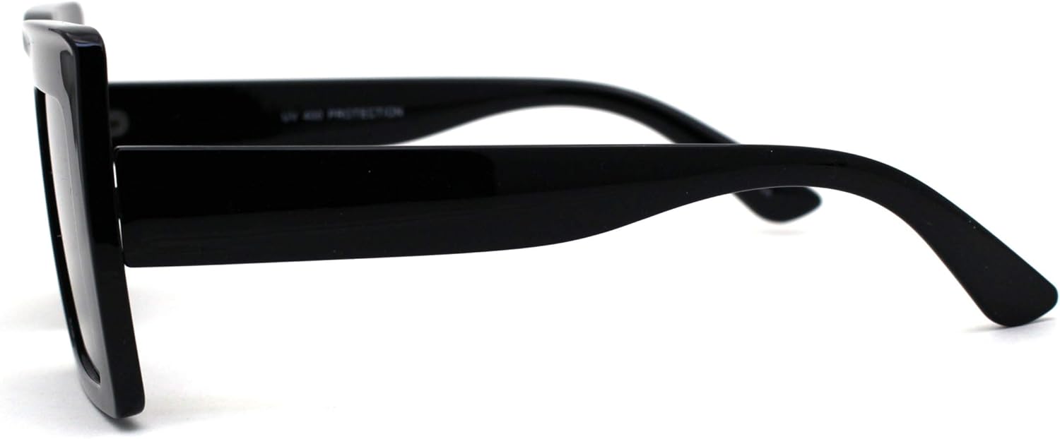 Womens Mod Thick Plastic Rectangle Sunglasses - Image 3