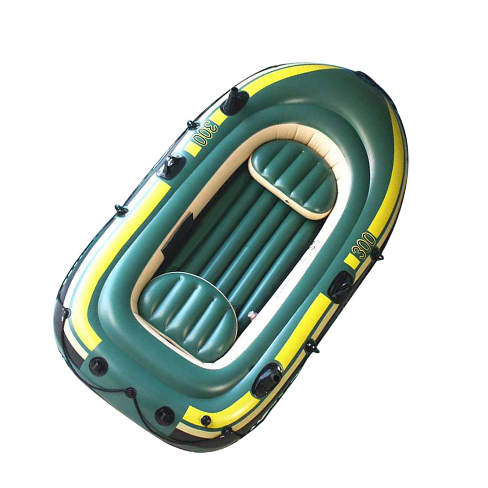 Luqeeg Inflatable Boat PVC Inflatable Kayak Canoe Three Person Rowing Foldable Air Boat Fishing Drifting Diving Tool for Summer Casual Surfing Easy to Storage - Green