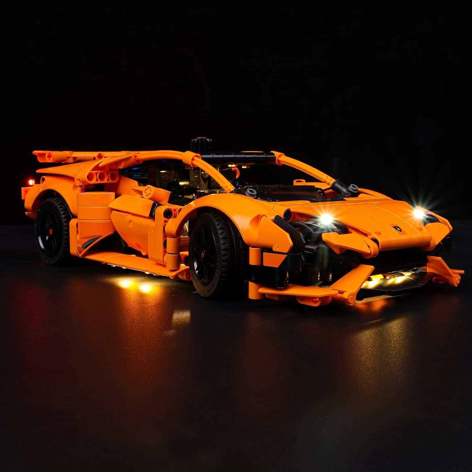 Kyglaring LED The Lighting Kit for Lego Technic Lamborghini Hurac n Tecnica Orange Advanced Building Toy, The Light Kit Compatible with Lego 42196 Building Blocks, NO Lego Brick Set (Classic Version)
