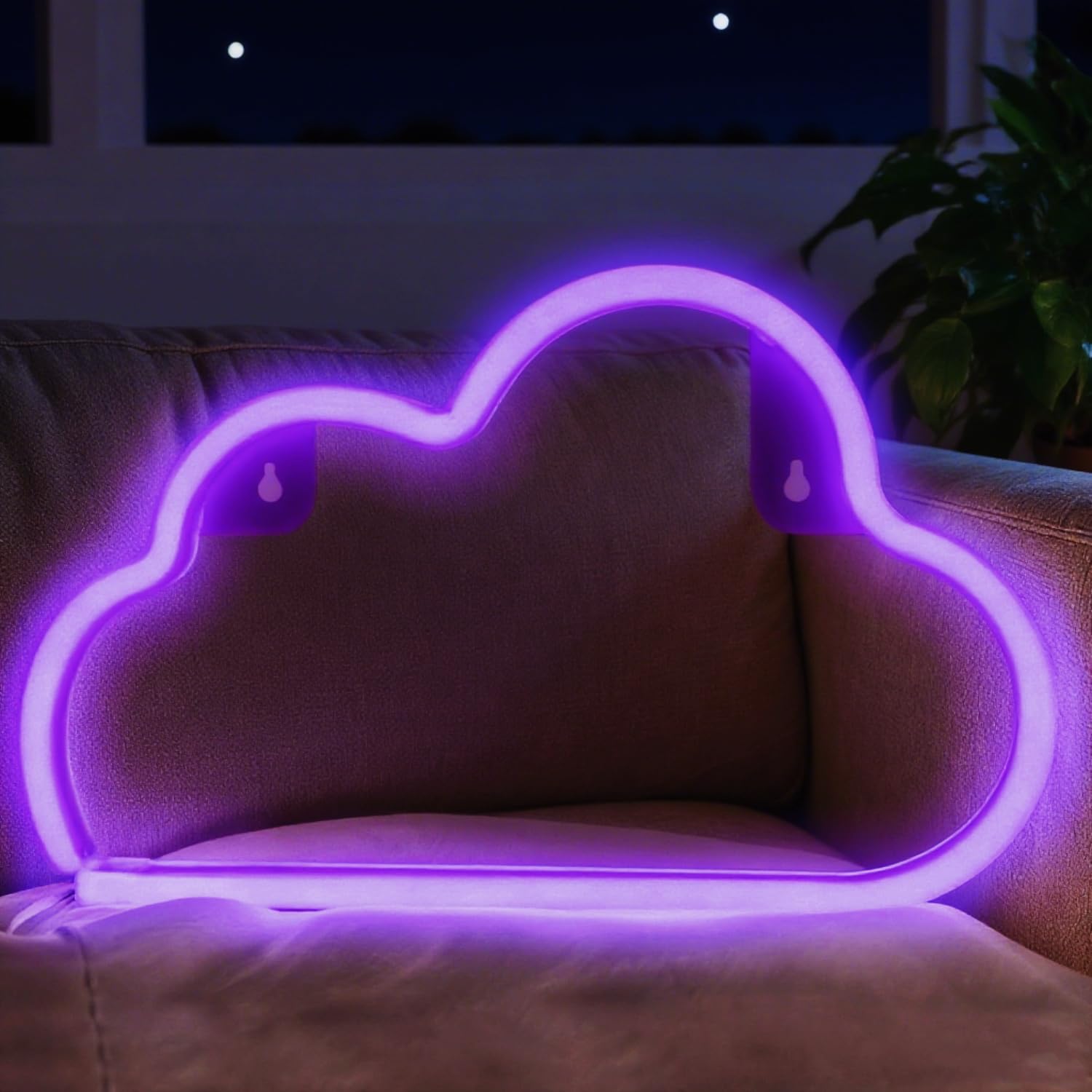 Cloud Neon Signs for Teens Girls Bedroom Dorm Wall Decor, Neon Purple Cloud Lights Cute Clouds Decorations for Room Birthday Wedding Party Decor Aesthetic,USB and Battery Dual Powered