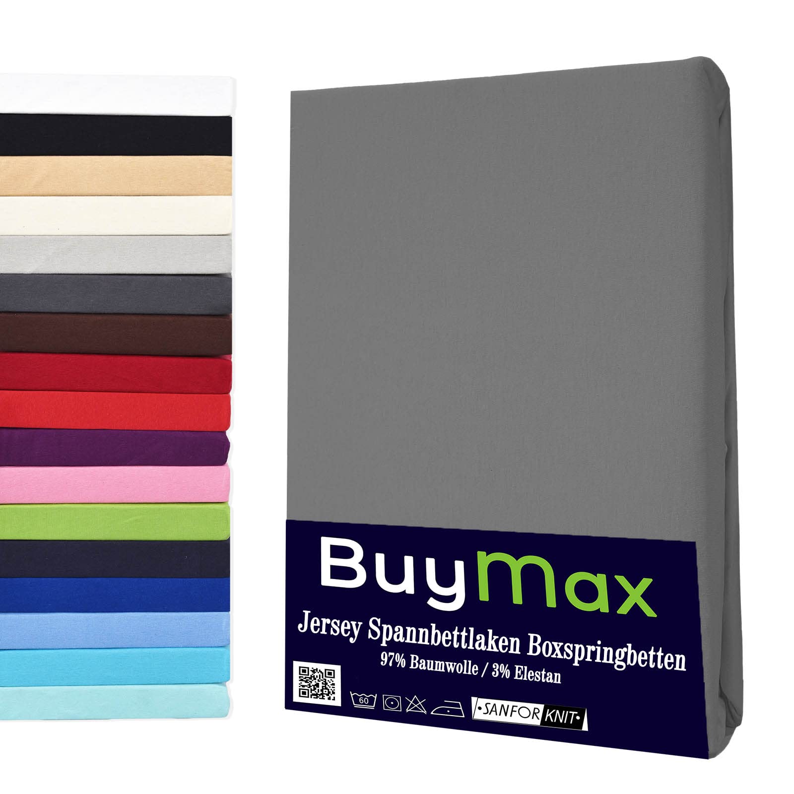 Buymax® Spannbettlaken 60x120 70x140 80x200 90x200 100x200 120x200 140x200 160x200 180x200 200x200 Baumwolle Bettlaken Jersey