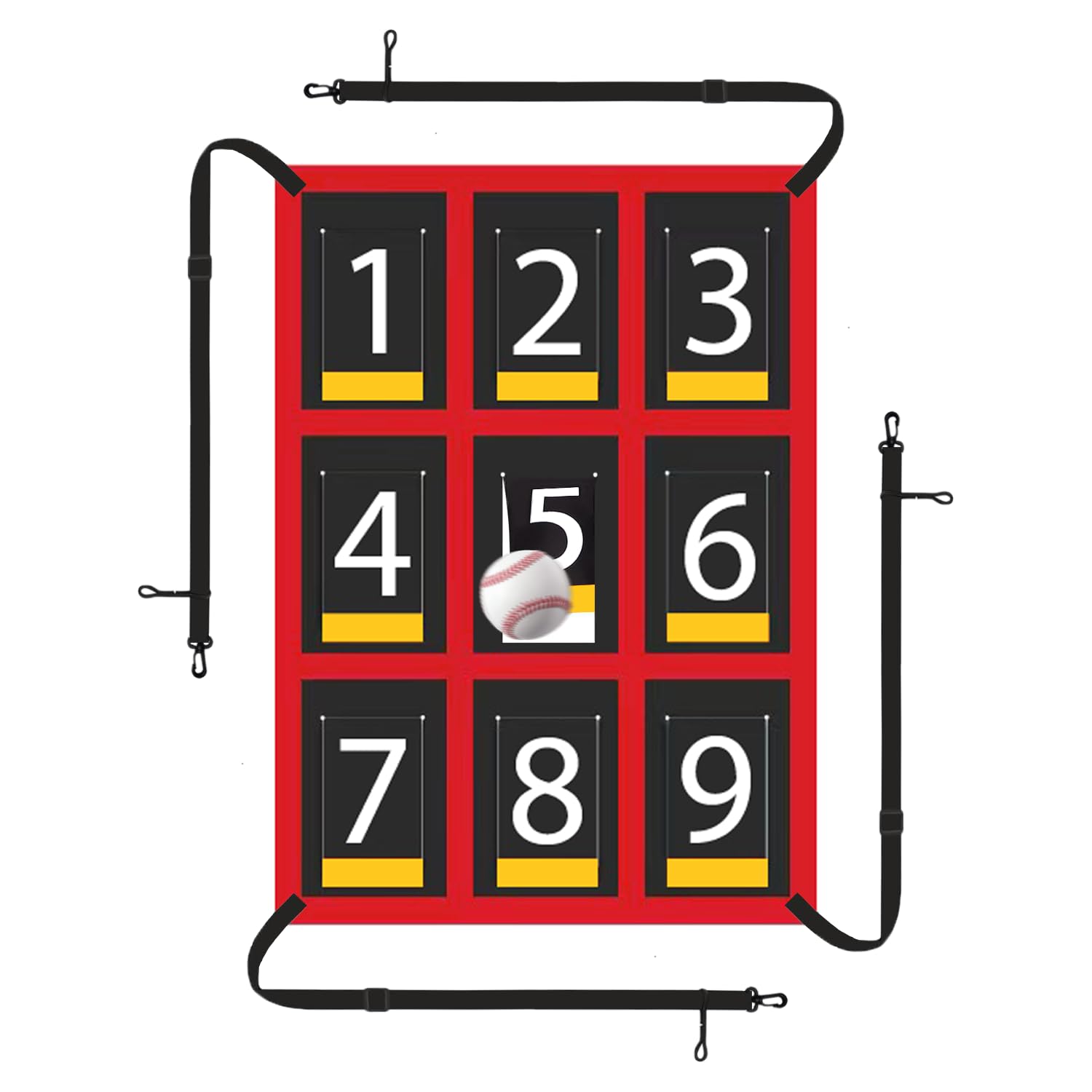 FILOMAX 9-Section Numbered Strike Zone Trainer for Baseball & Softball | Adjustable 19"x27" Pitching Target Net to Improve Pitching Control & Hitting
