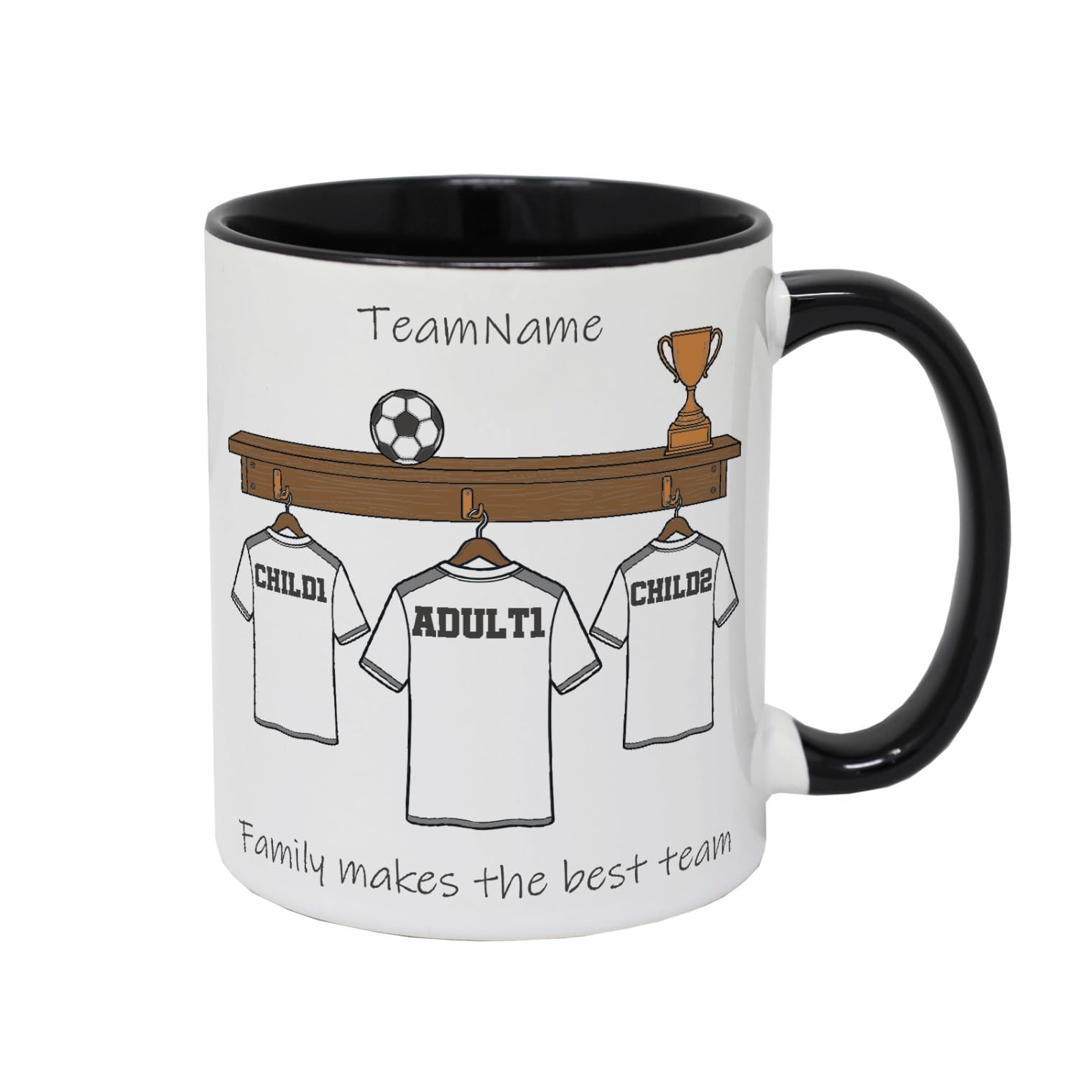 Personalised Dad Football Mug - Daddy’s Team Mug - Ceramic Coffee Mug for Father’s Day - 11oz White Mug - UK Handmade Gift