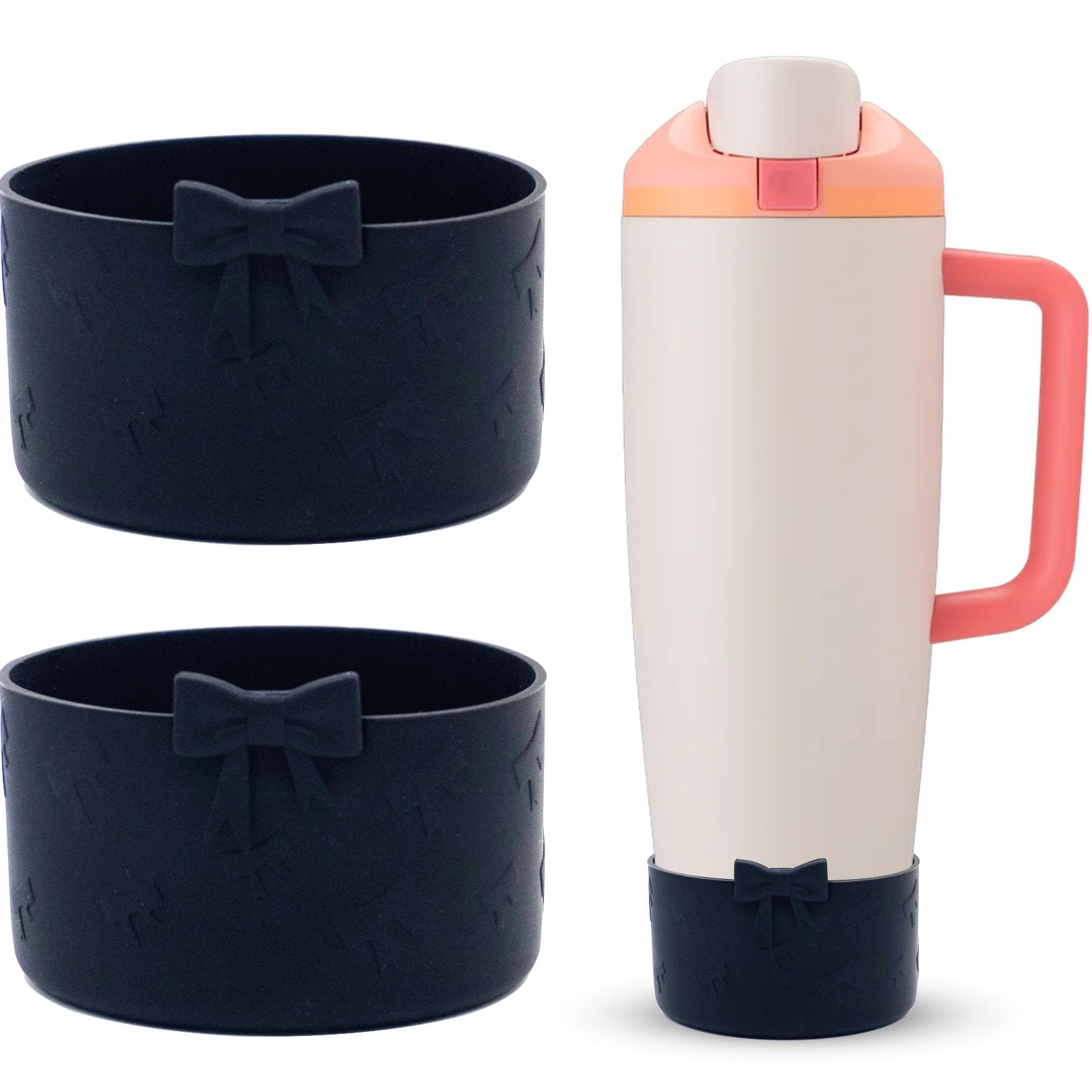 Dreamfocus 2PCS Bow Silicone Boot for Owala FreeSip Tumbler 40 OZ