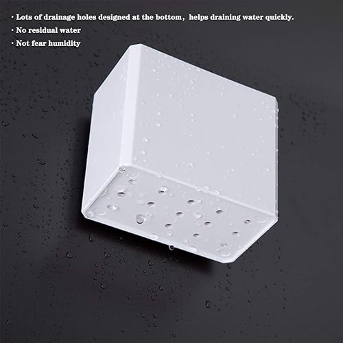 Miniatura 5 de Estante flotante de plástico montado en la pared, organizador de maquillaje, organizador de baño adhesivo, estante de repisa para decoración del