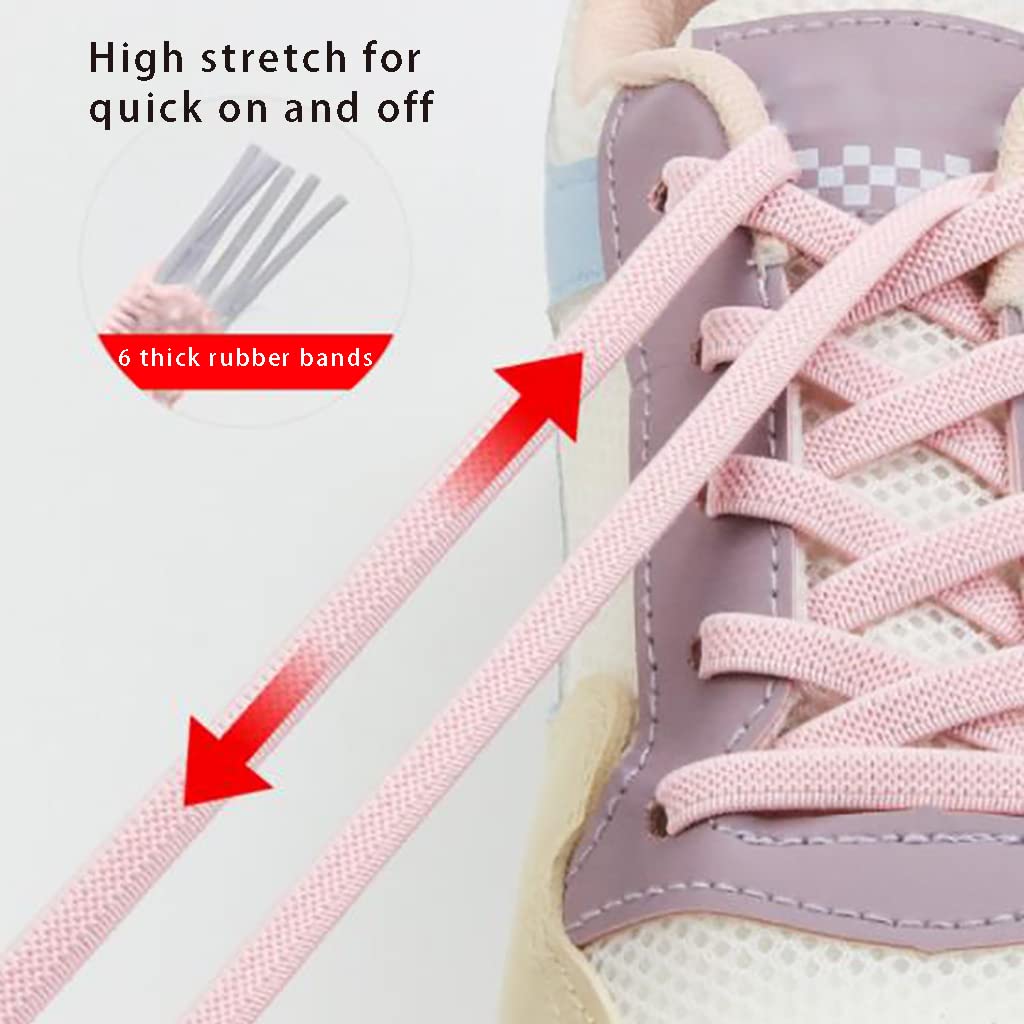 Lacci per scarpe da ginnastica 2 paia di lacci elastici for scarpe con fibbie in metallo, lacci elastici senza nodo, lacci elastici piatti for scarpe da ginnastica, scarpe casual, piatti universali