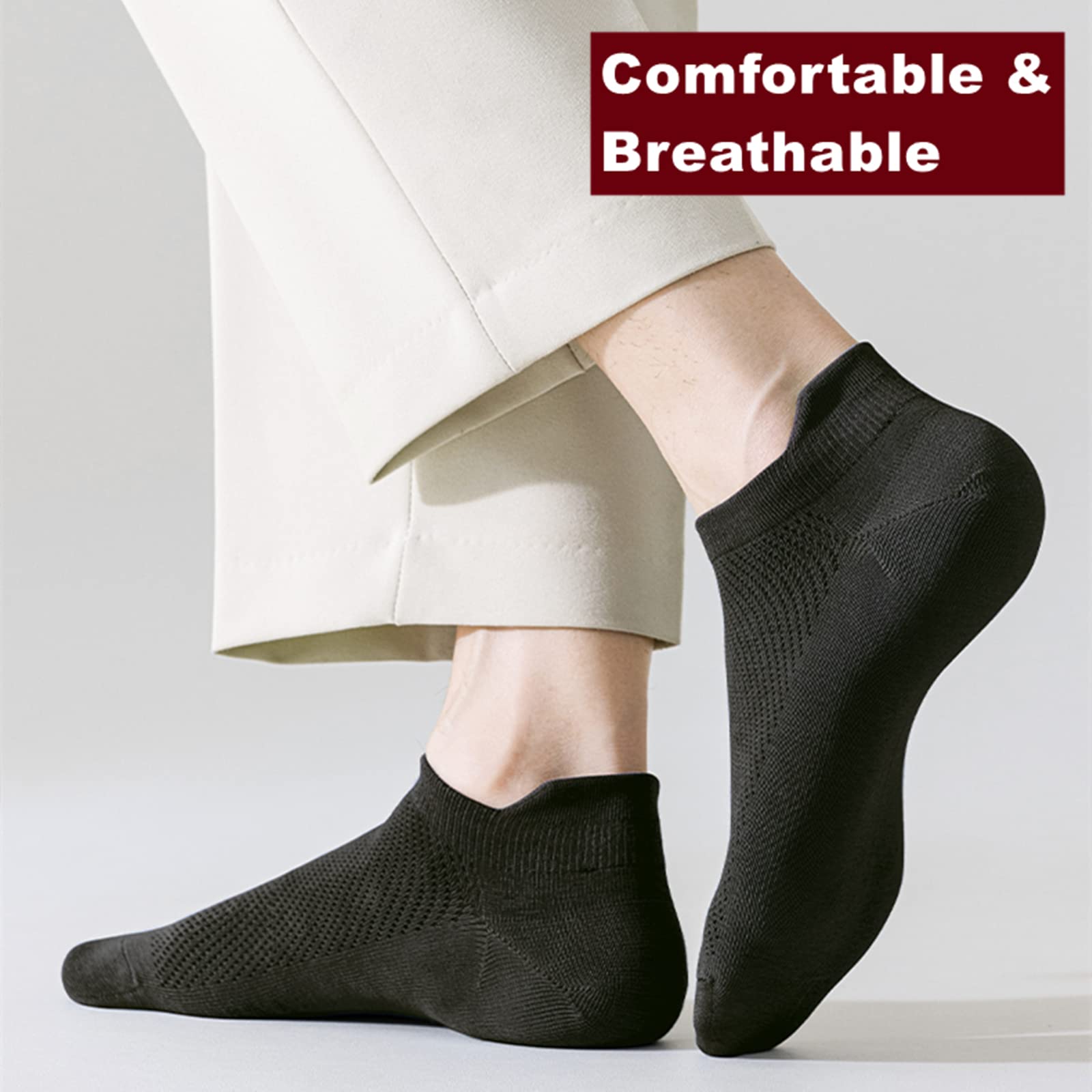 svlftecon 6 Pack Extra Large Unisex Cotton Ankle Socks Thin Soft Athletic Low Cut Socks With Tab for Men Women (MIX02(6 Pairs),Large,Large,Regular,Regular)