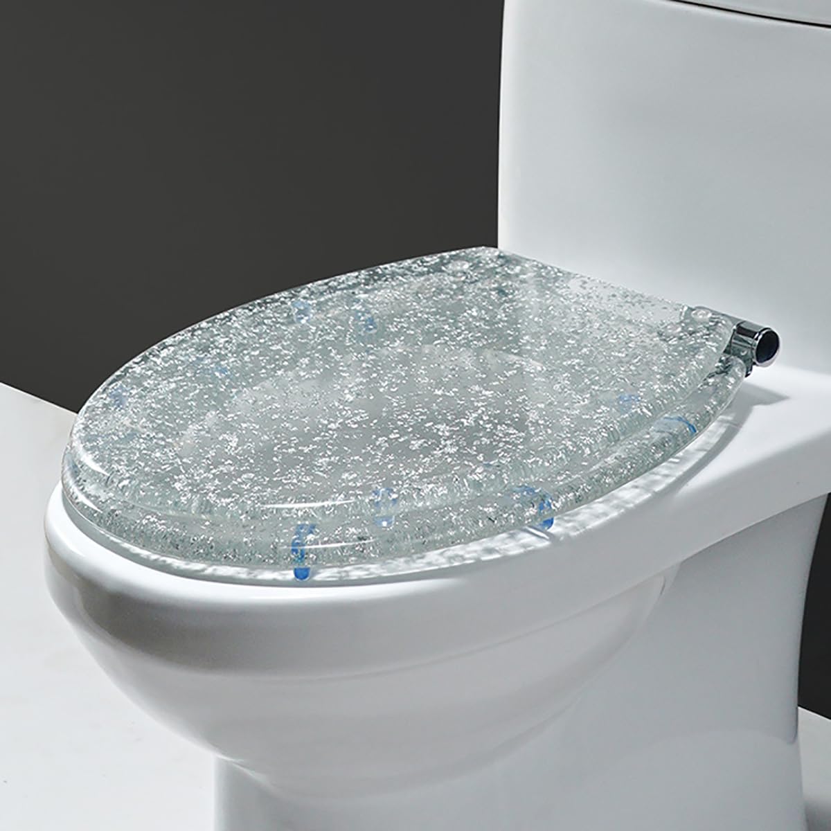 Ldhsjh Silver 1 Quiet Close Close Silver Hinge Quick Release Clean Fit Standard, Adjustable, Lightweight, Durable, Portable, User-Friendly, Compact, Soft, Sparkly, Resin, Toilet, Seat, Slam