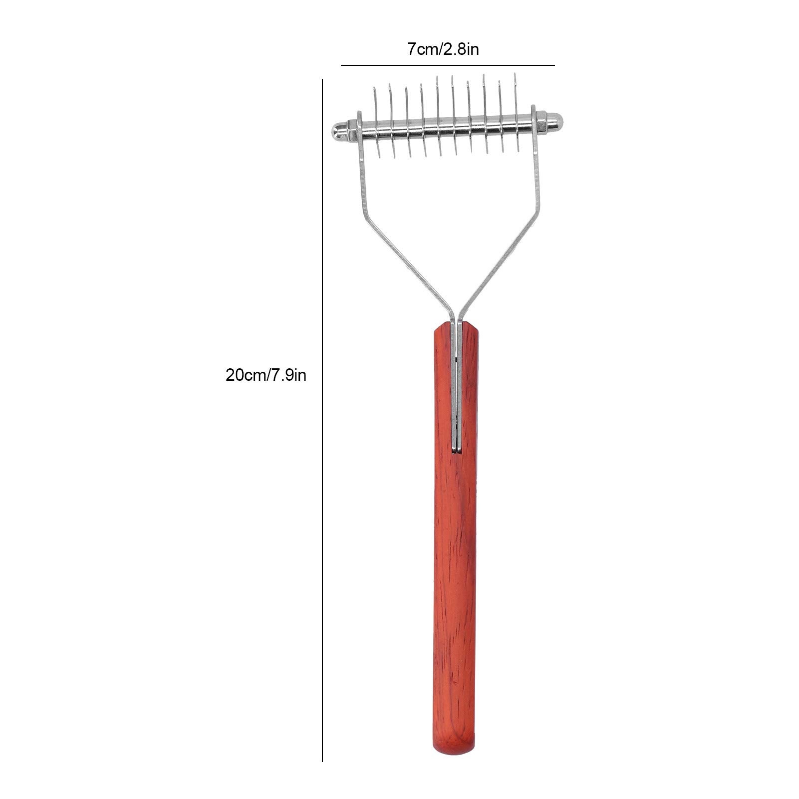 Pet Hair Comb, Pet Undercoat Rake, Pet Grooming Rake, Y Shape Undercoat Brush Cat Dog Wood Handle Deshedding Comb Grooming Tool