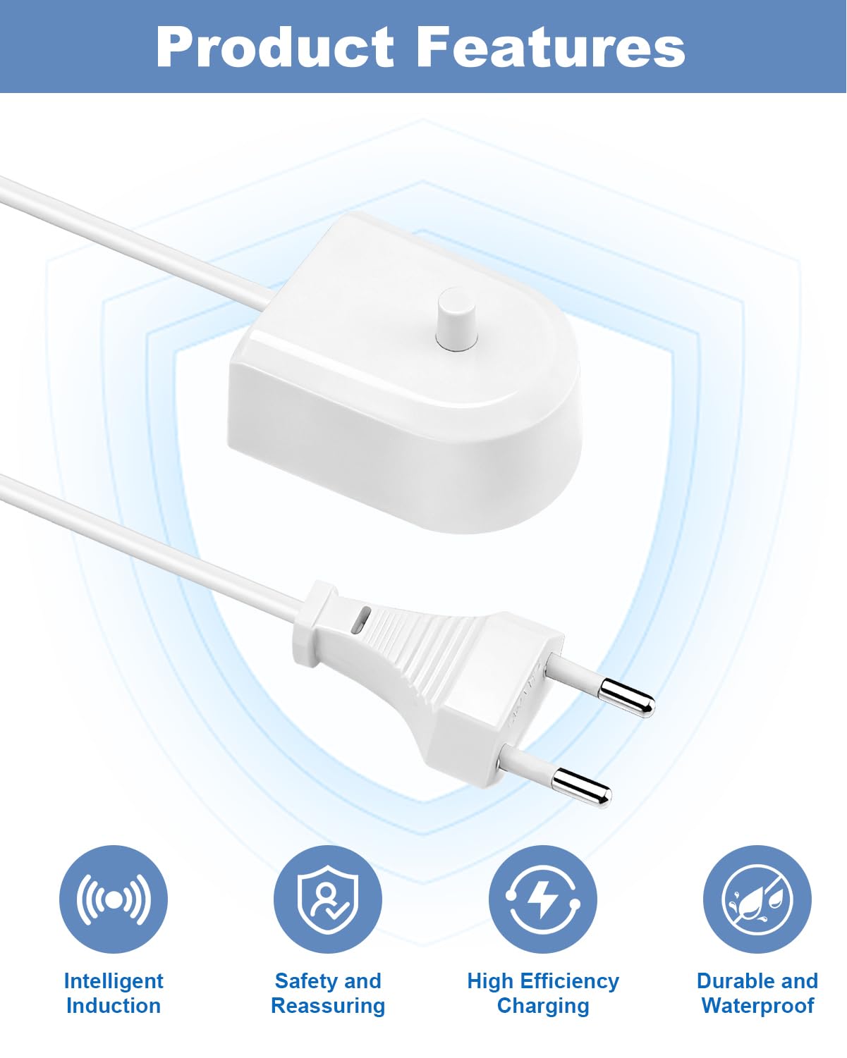 Ładowarka elektryczna do Philips Sonicare, kompatybilna z Philips HX6511 HX6512 HX6530 HX6710 HX6750 HX6780 HX6910 HX6930 HX8000 HX9000 Ładowarka indukcyjna Wodoodporny adapter zastępczy IPX7