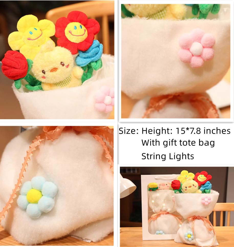 Tikwisdom Eternal Plush Flower Bouquet, Rose Sunflower Bouquet, Plush Flower Bouquet Toy, Wedding Event, Mother's Day - Image 3