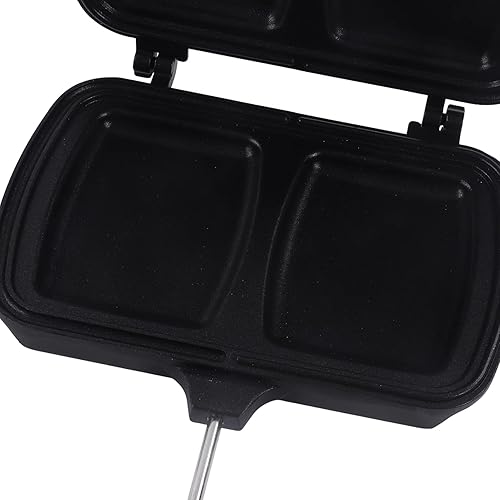 Miniatura 7 de Sandwichera de 14.2 x 7.9 pulgadas, sartén antiadherente de aleación de aluminio integrada, cuerpo aerodinámico, doble cabeza, sartén desmontable