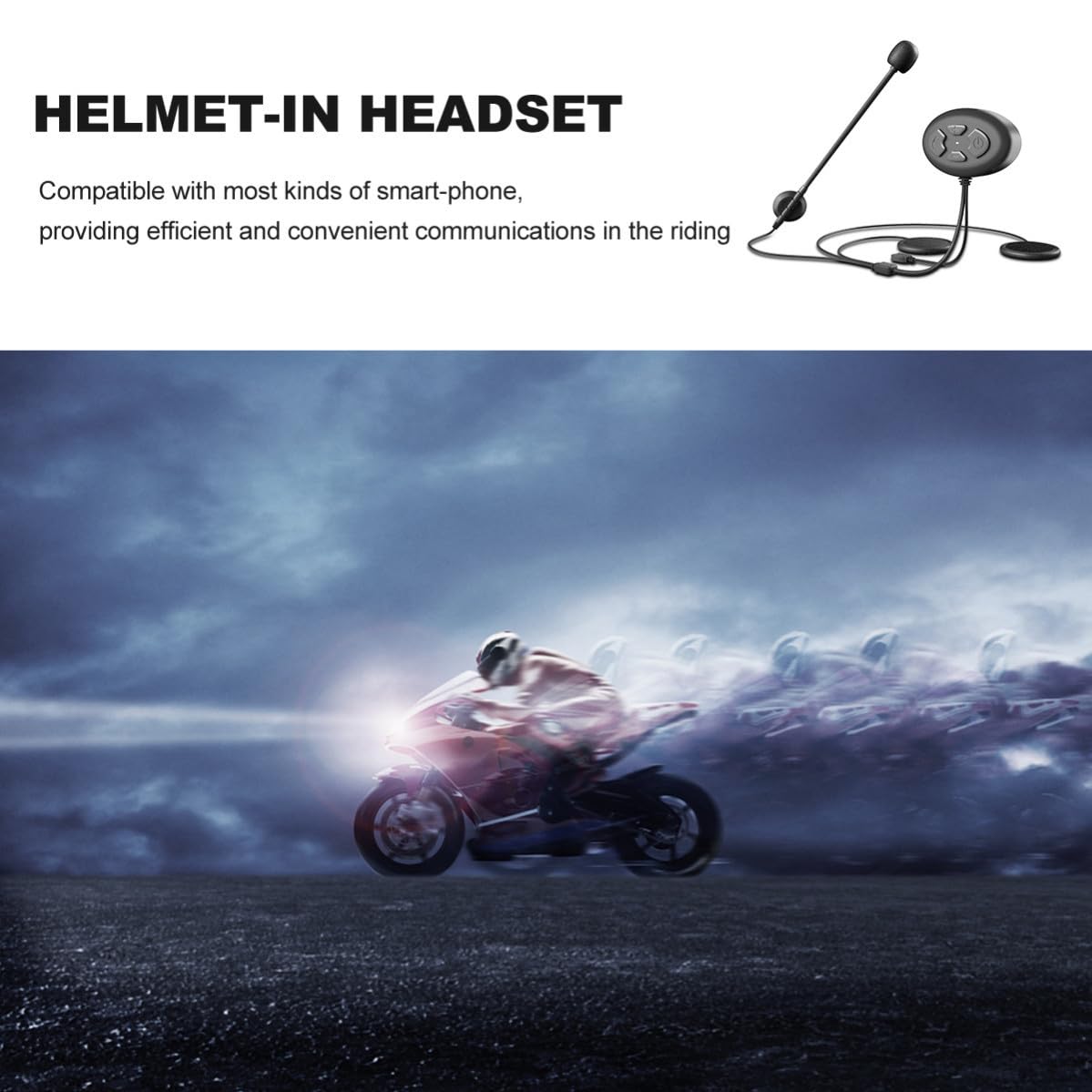 Auriculares para Casco de Motocicleta Recargables Reproducción Musical