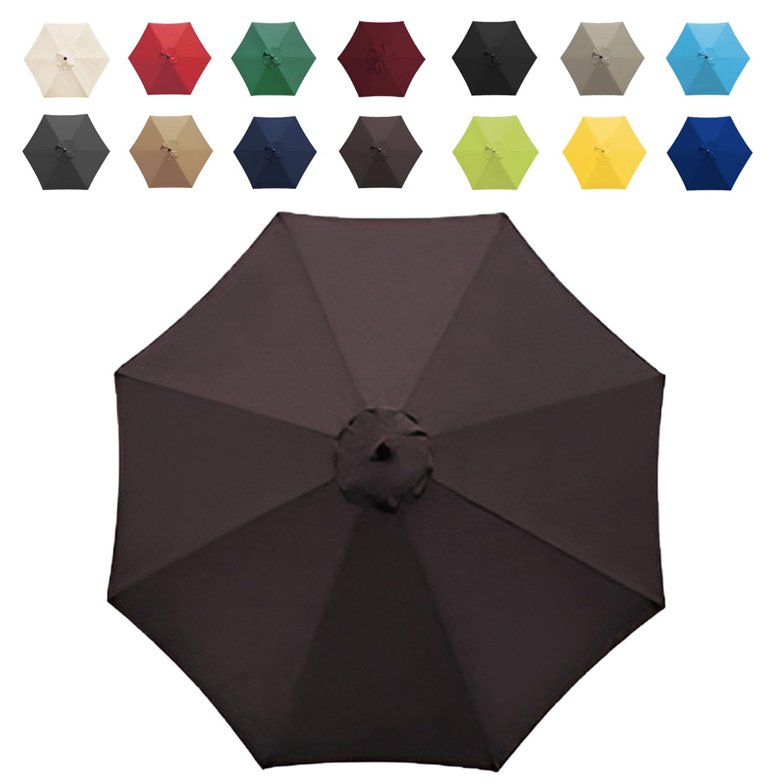 GZDXBF Replacement Fabric Garden Parasol Canopy Cover For 200cm/270cm/300cm +6 Arms/8 Arms Parasol, Premium Quality Patio Umbrella Replacement(Color:Brown,Size:6 ribs-3m(9.8ft)) — image 1