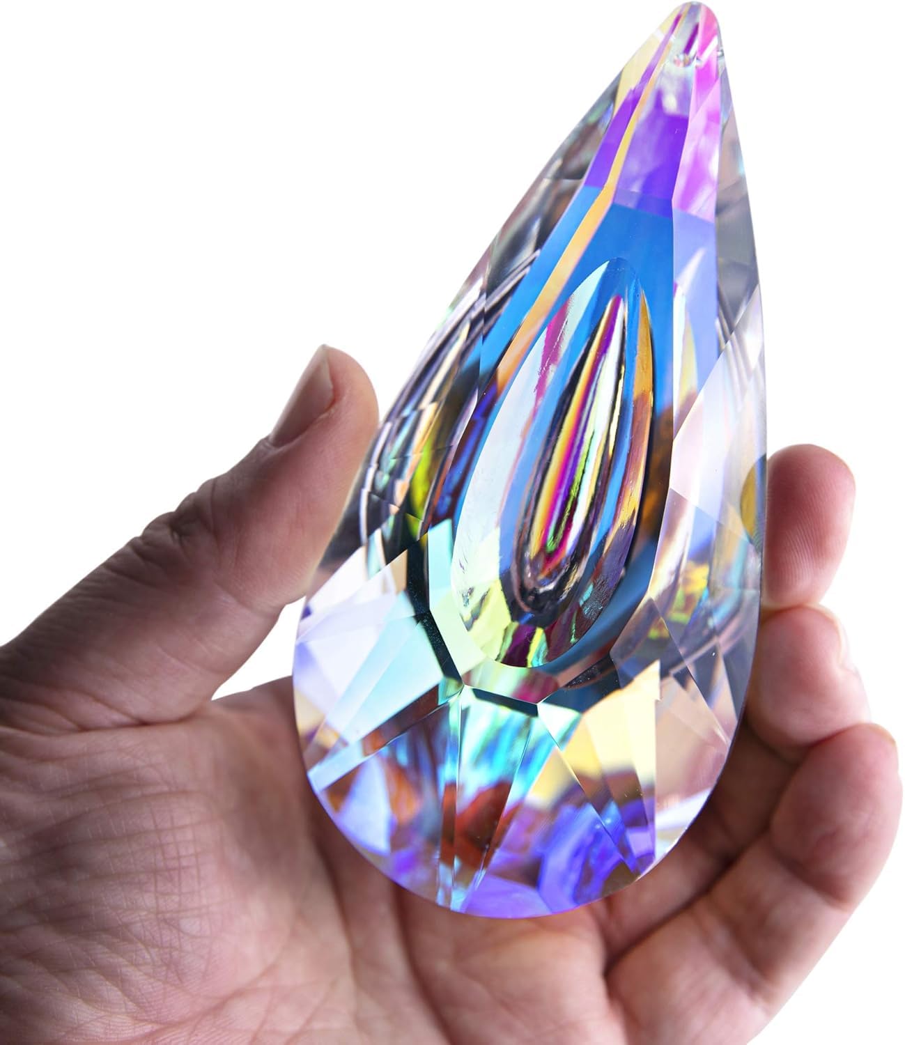 YU FENG Hanging Crystal Prism Suncatcher Ornament Window Garden Decor Colorful Faceted Crystal Glass Drop Rainbow Maker Pendant-image-14