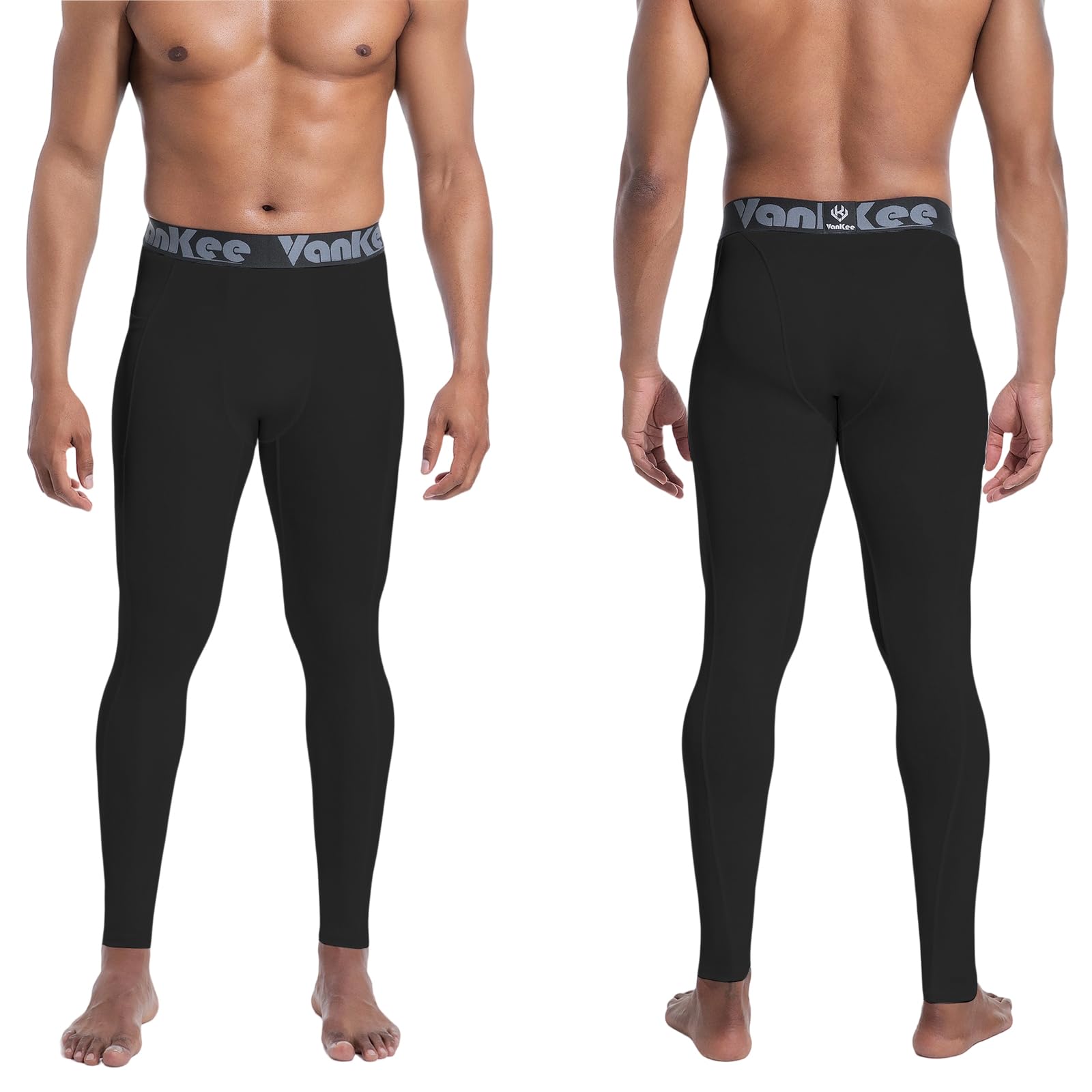 Pantalones de Compresión para Hombre con Bolsillos Mallas Deportivas para Correr Pantalones de Secado Rápido Capa Base de Sudor para Baloncesto Fútbol Yoga Gimnasio