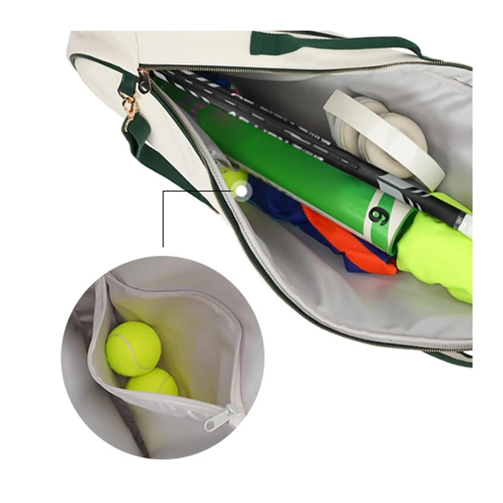 Borsa Da Tennis Con Tasca Impermeabile A Tracolla Custodia for Racchetta Badminton Di Grande Capacità
