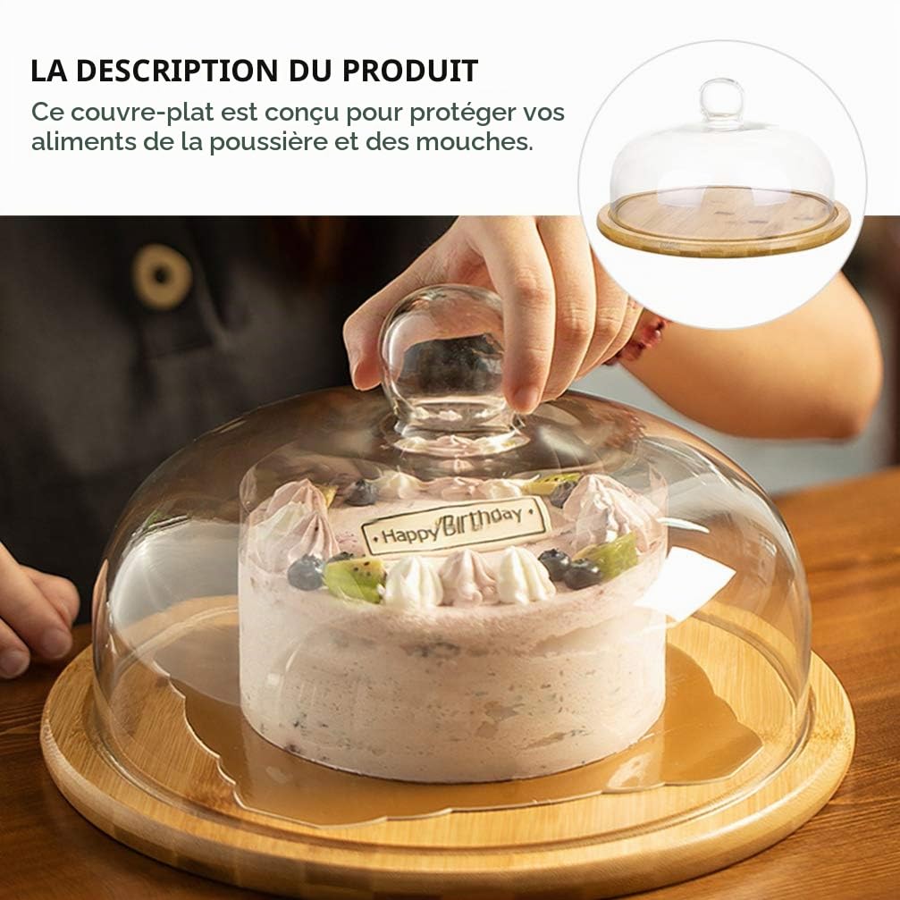 YARNOW Assiette Patisserie Cloche en Verre - Plateau à GâTeaux Et Snacks, IdéAl pour La Maison Et Les RéCeptions