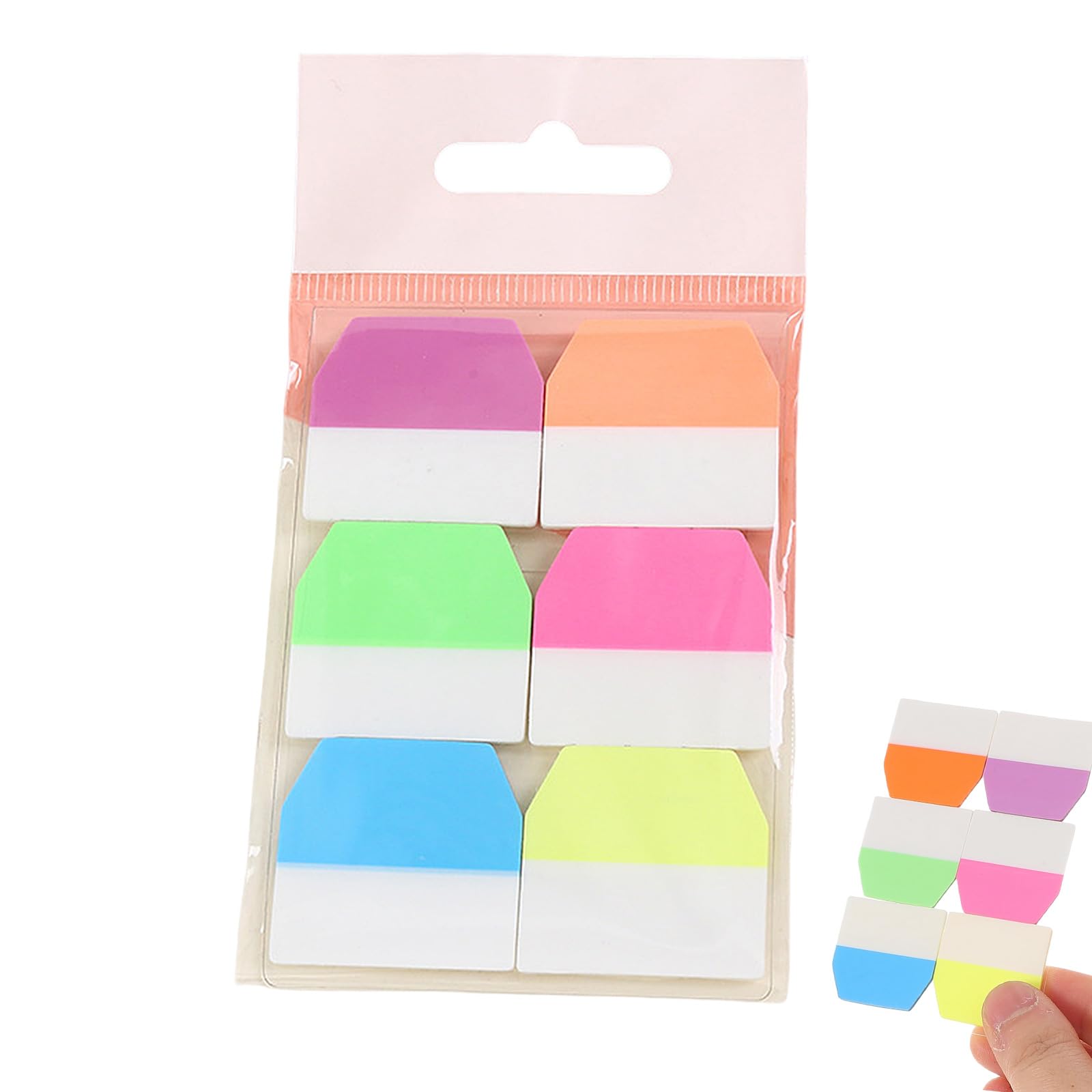 720 Pcs Transparent Sticky Tabs, Writable Page Markers Index Tabs, 6 Bright Colors Book Annotation Tabs, Reusable Sticky Notes for Books Revision School Office Supplies