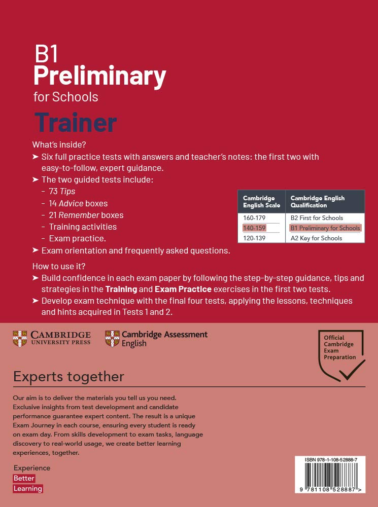 B1 Preliminary for Schools Trainer 2 for The Revised 2020 Exam Six Practice Tests with Answers and Teacher's Notes with Downloadable Audio Second Edition