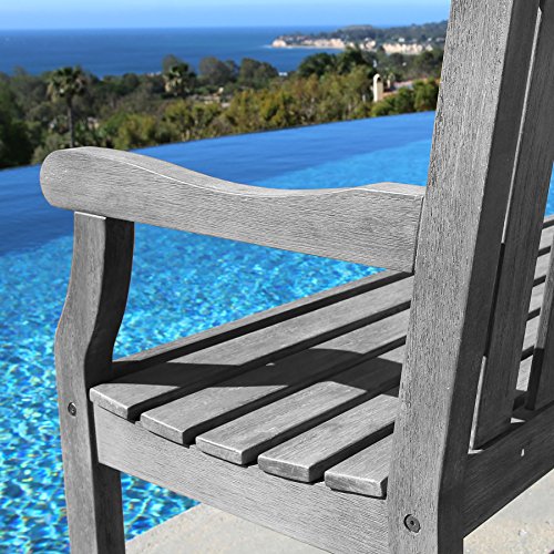 Vifah V1295 Renaissance Hand-Scraped Acacia Slatted Back And Seat Outdoor Armchair #TOP2