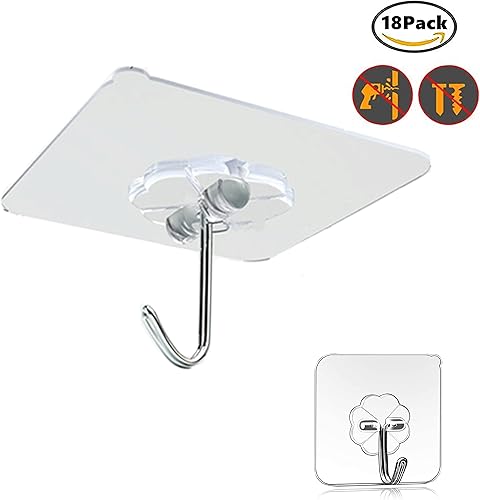 Miniatura 2 de KK5 Ganchos adhesivos de pared resistentes de 22 libras, ganchos adhesivos para colgar para cocina, sala de estar, dormitorio, dormitorio de
