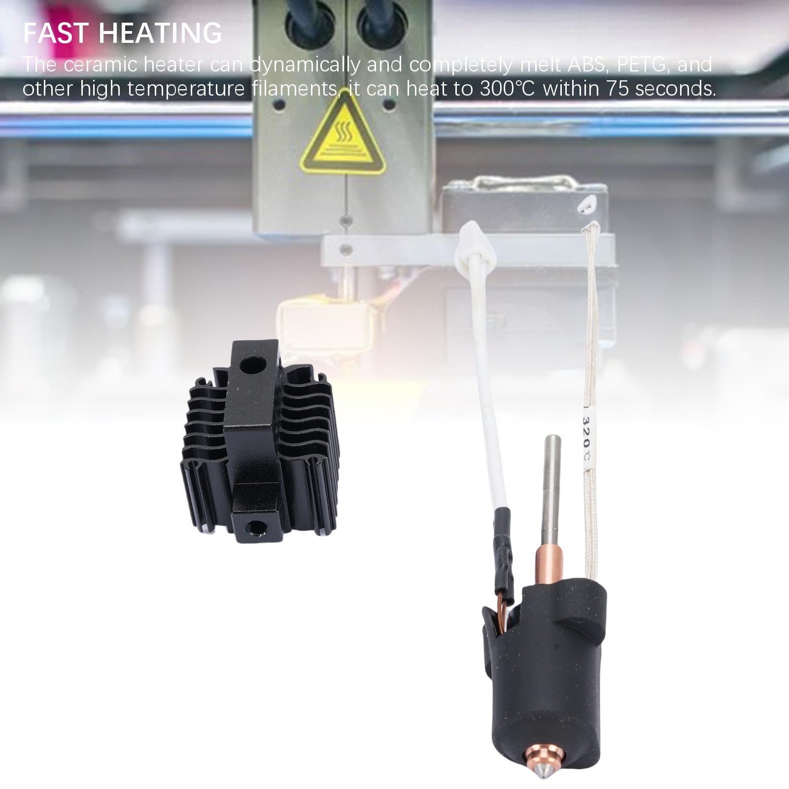 Fockety Kit de Tête d'Impression 3D pour Ender 3 V3 Plus, Buse 0,4 mm, 60 W, Chauffage Céramique
