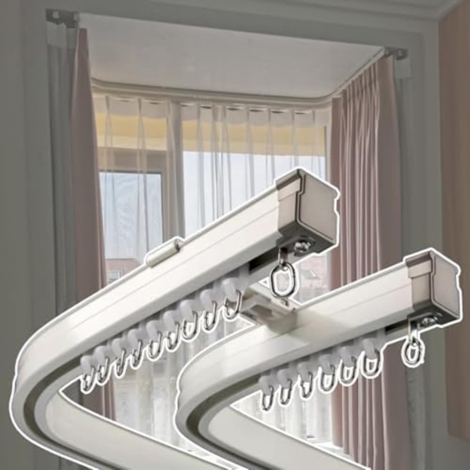Zakrzywiona głowica prysznicowa montowana na suficie, stop aluminium 160 cm, zawiera akcesoria montażowe, idealna do przegród i pryszniców, konstrukcja wspornika sufitowego Sk