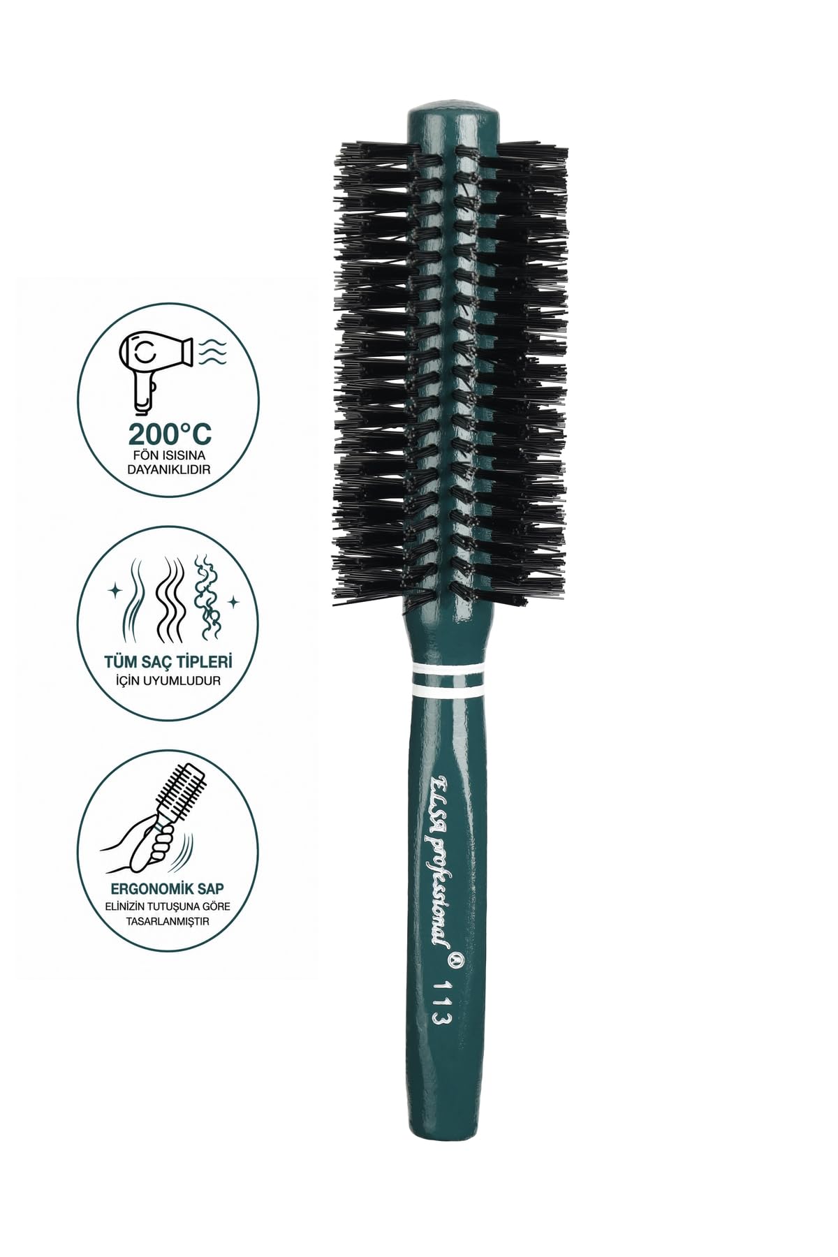 Elsa Professional 113 Yeşil Saç Fırçası