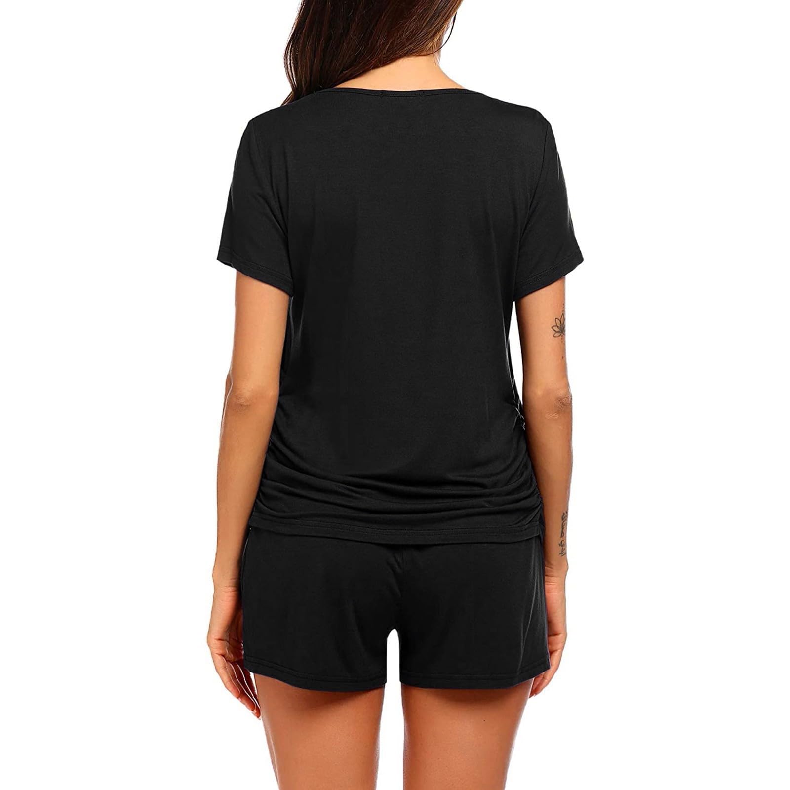 Generisch Set Manica Girocollo Corto Due Donne Vestito Premaman T-shirt Donna Abiti & Set Bella Pigiama Donna