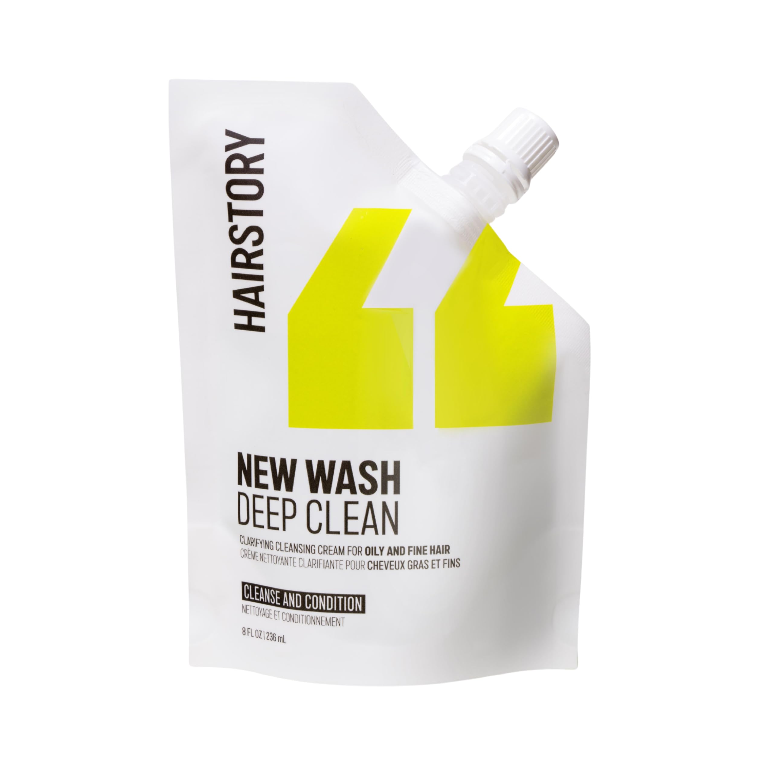 New Wash Deep, Clarifying Cleansing Cream for Oily & Fine Hair, Shampoo & Conditioner Alternative, Removes Buildup & Restores Scalp, 8oz