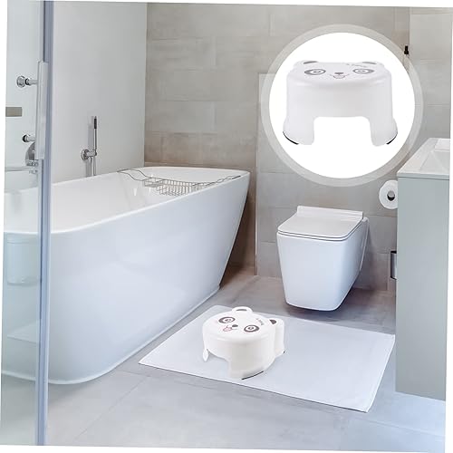 Miniatura 2 de USHOBE Taburete de baño de plástico de dibujos animados para niños pequeños, taburete redondo otomano, taburete para niños pequeños, taburete para