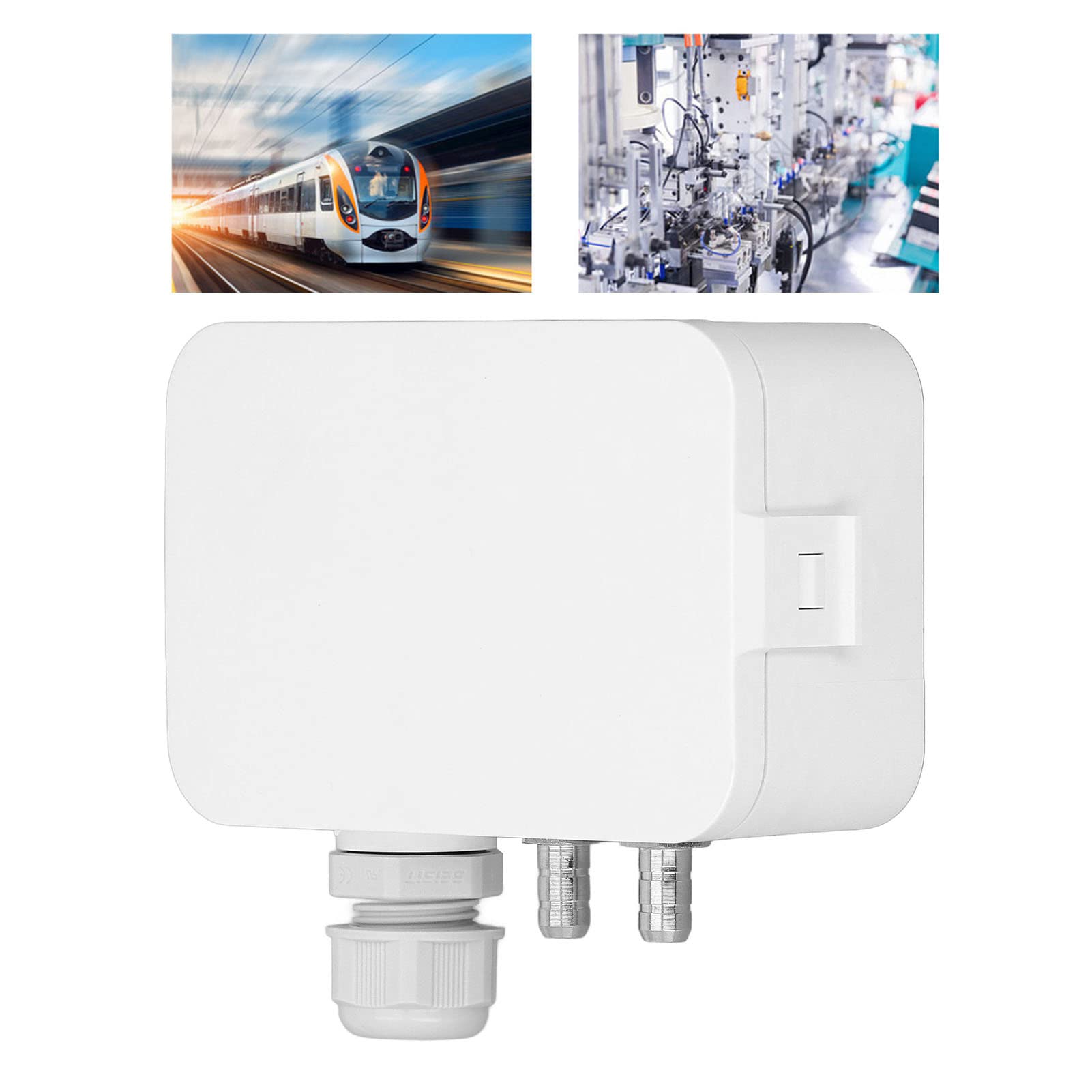 Sensor micro de presión diferencial Rango 0-500Pa Carcasa ABS para sistemas HVAC Control de ventilador Monitoreo de sala limpia Blanco
