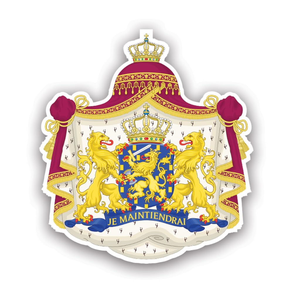 Dutch Coat of Arms Sticker Decal - Self Adhesive Vinyl - Weatherproof - Made in USA - Netherlands Flag nld nl coa 2" Wide