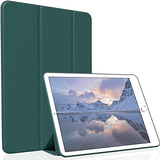 Divufus Case for iPad Air 2 (2nd Generation) 9.7 Inch, Lightweight Slim Auto Sleep/Wake Trifold Stand Smart Cover, Soft TPU Case for iPad Air 2nd Gen(2014 Released), Dark Green