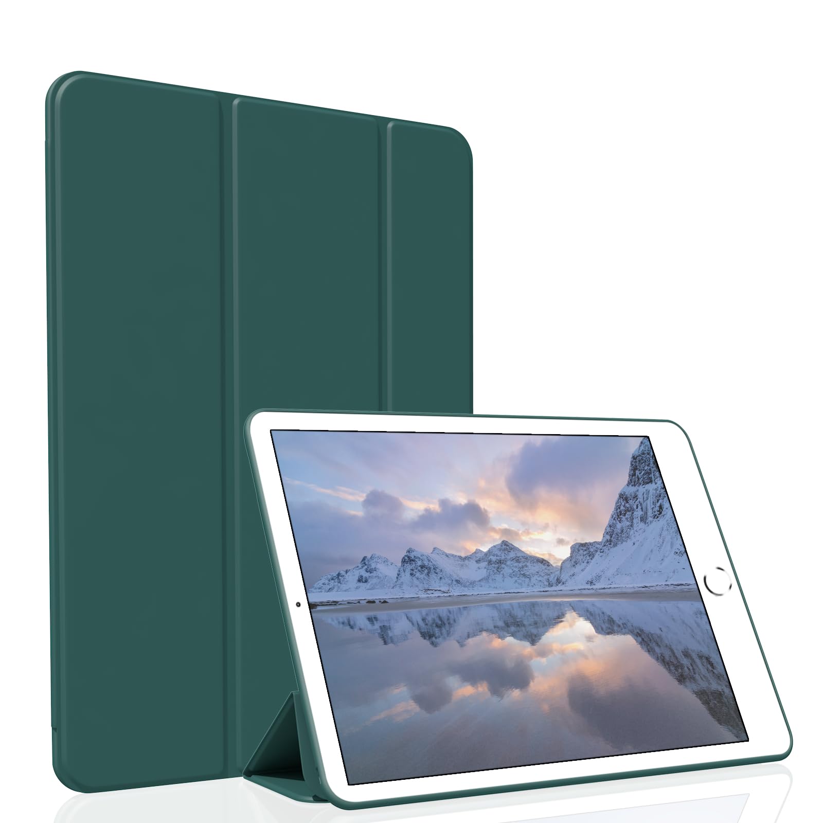 Case for iPad Mini 5 (2019 Released), Lightweight Slim Auto Sleep/Wake Trifold Stand Smart Cover, Soft TPU Case for iPad Mini 5th Generation 7.9 Inch, Dark Green