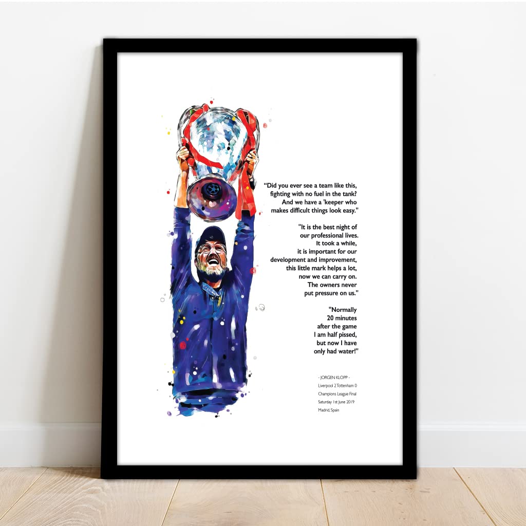 Liverpool - Jurgen Klopp Champions League Final Quote - Framed Football Art Print