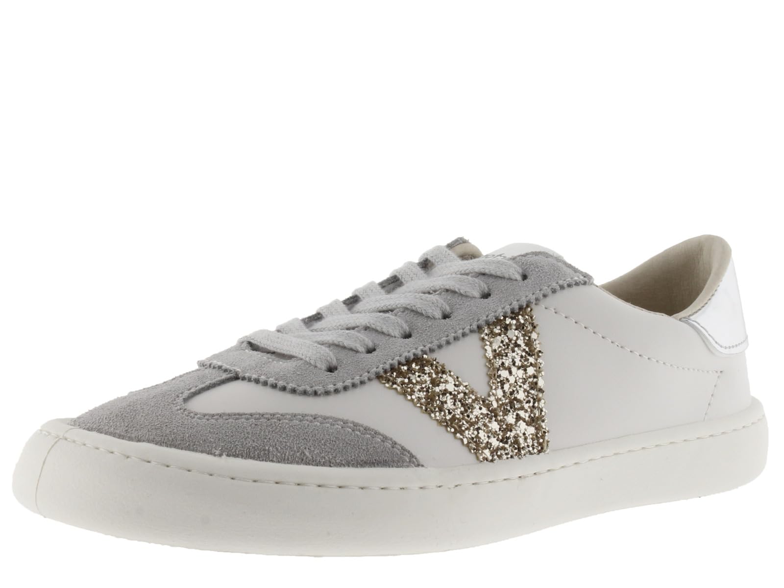 victoria Olmo Leather Effect Low Tennis Barefoot & Fantasy & Split Leather Pieces in Contrast 1186101 GRIS 41
