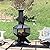 Sunnydaze 57-Inch Black Steel Chiminea with Log Grate, Cover, and Poker - Protective Mesh Screen - 360-Degree Fire View