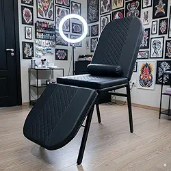 Maca Fixa 3 Posições Reclinável Tatuagem Estética Massagem Compact Diamante (Preto)