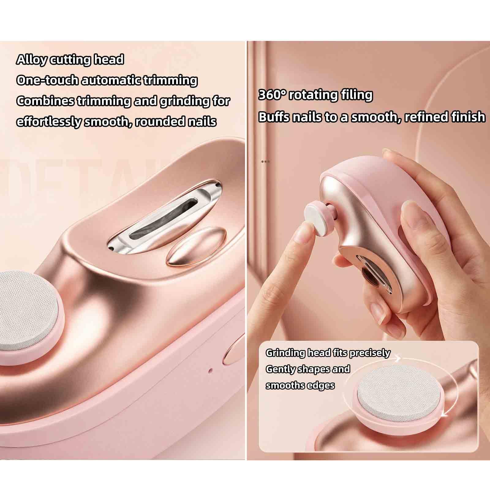 Fresa Per Unghie Tagliaunghie Elettrico Taglia Unghie Automatico (Pink)