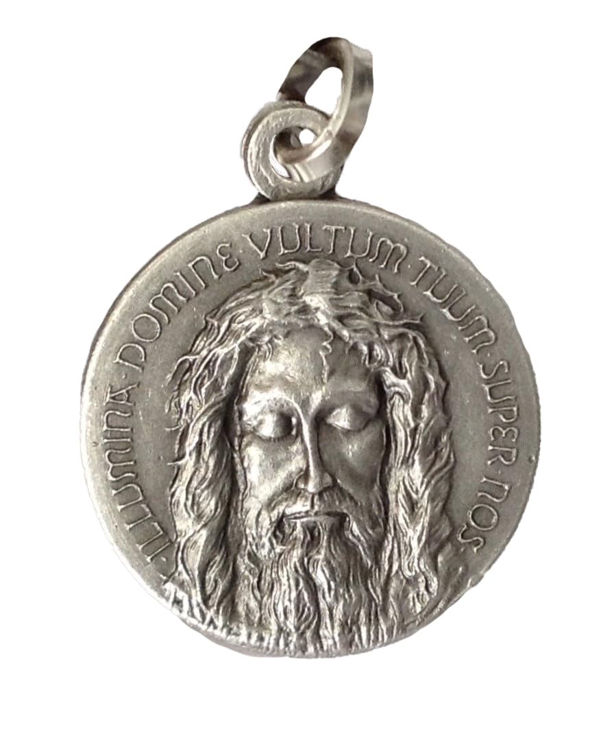 I G J Medaglietta Volto Santo In Argento 925 con Catenina In Argento