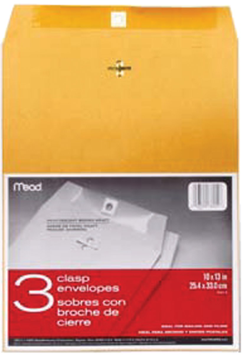 MEAD Koperty zapięcie Manilla Kraft 10 x 13, opakowanie 3 szt., jeden rozmiar