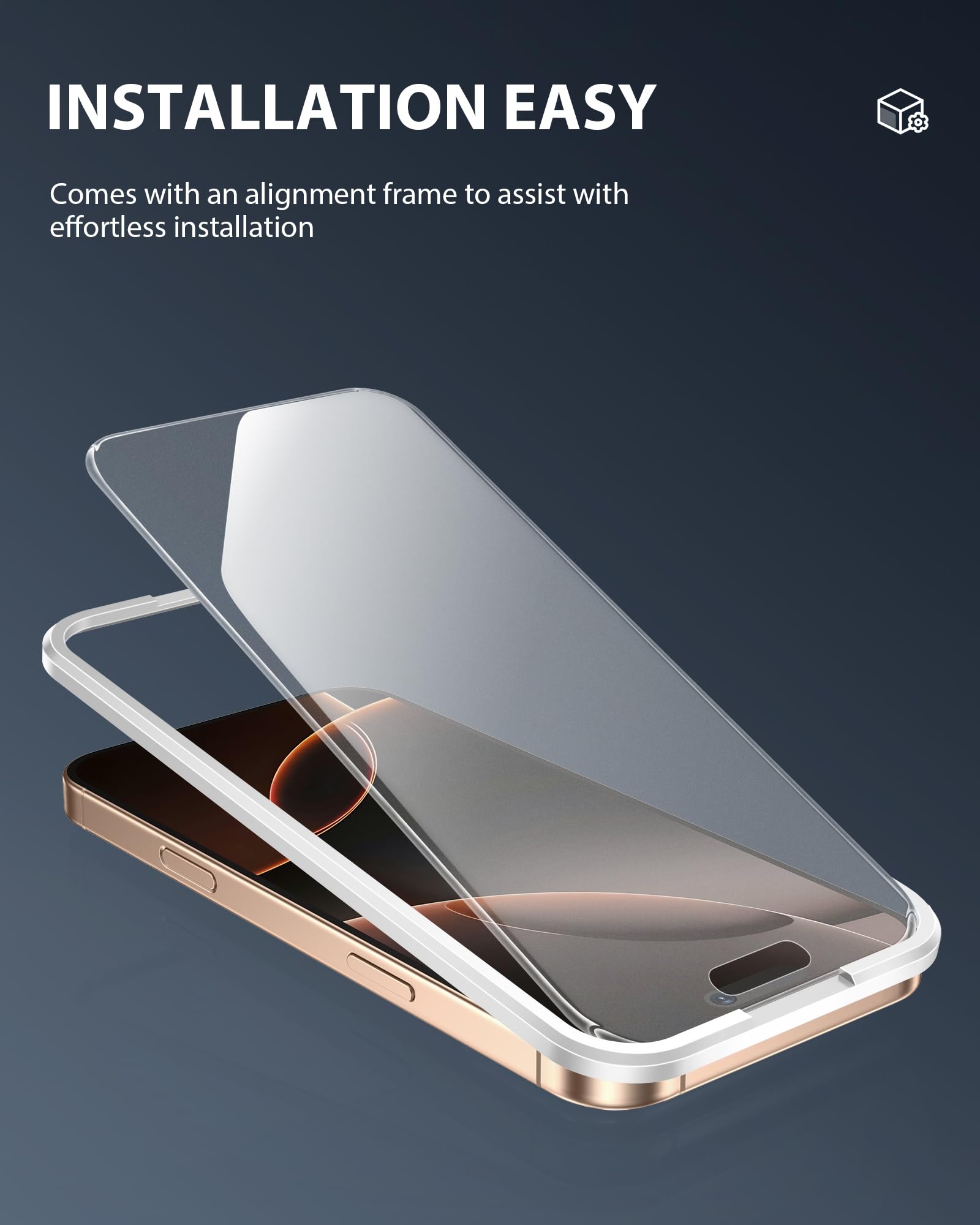 GIGIKISS Paquete de 2 protectores de pantalla mate para iPhone 16 Plus | Protector de pantalla de cristal templado antihuellas y antirreflejos, de 17 cm, fácil instalación