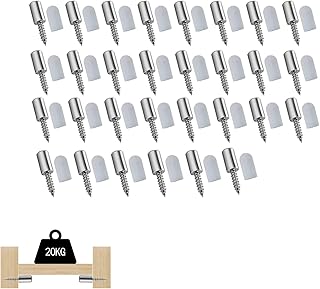 Self-Tapping Screws Cabinet Laminate Support, Shelf Bracket Screws with Non-Slip Sleeve, Shelf Support Peg, Non-Punching Clapboard Holder, Multifunction Wardrobe Fixed Cabine Rack Nails (30)