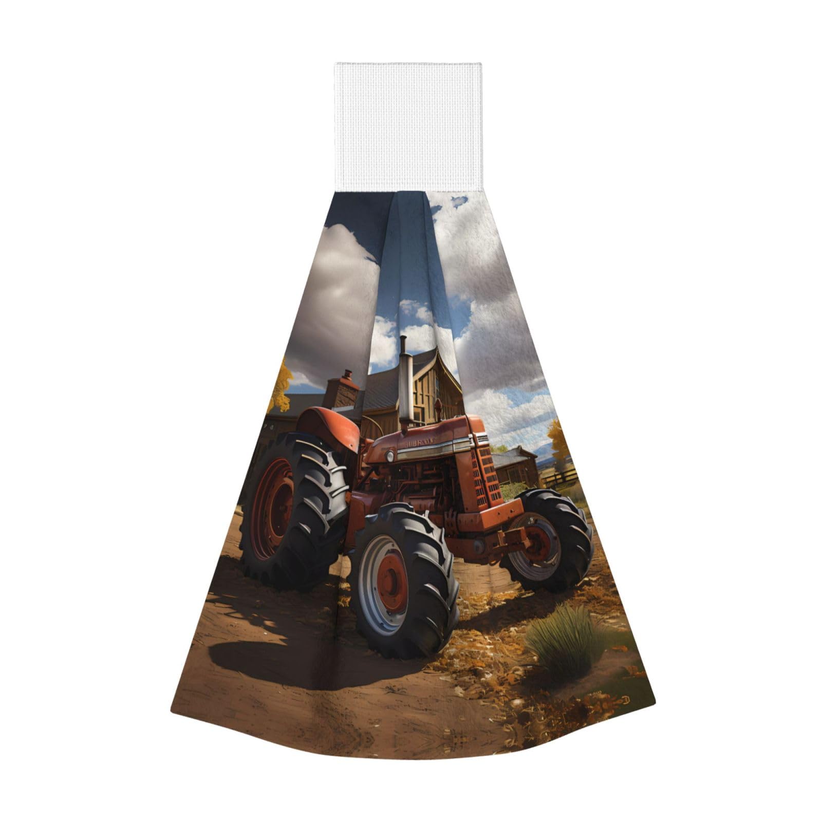 ZQYTGFDC Red Tractor Highly Absorbent Dish Towels Soft Coral Fleece Wipe