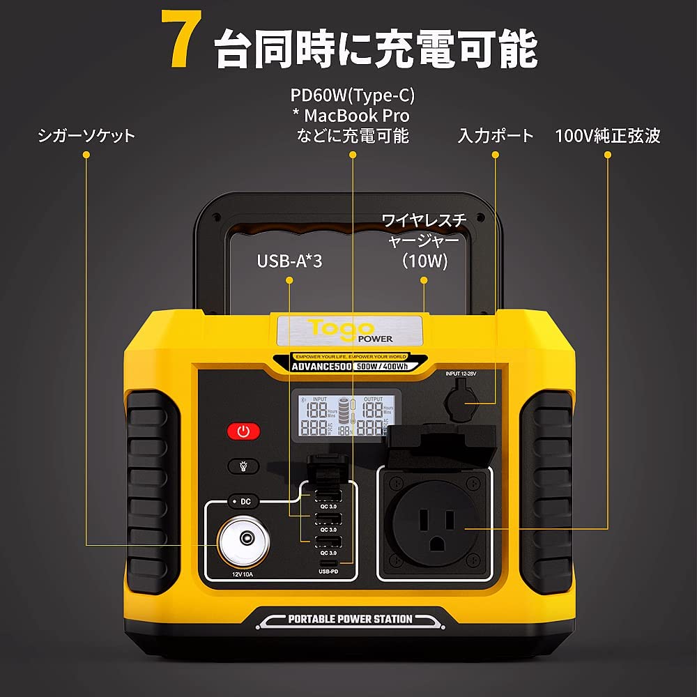 Amazon.co.jp: Togo POWER ポータブル電源 ソーラーパネル